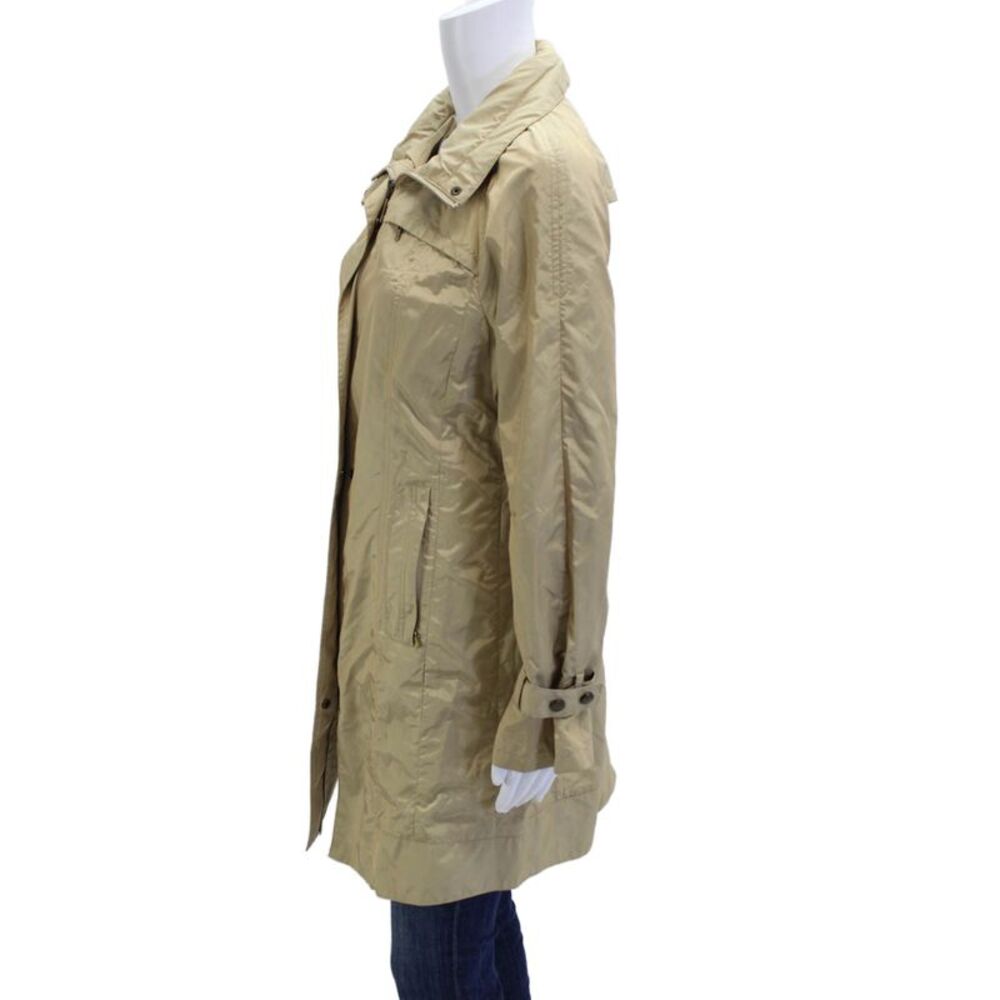 Cole Haan Womens Trench Coat Beige Collared Button Size S - Picture 2 of 5